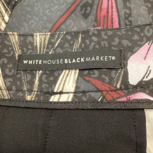 White House Black Market The 5" Short Size 4 Black Floral - Picture 5 of 7